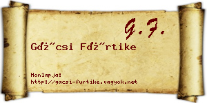 Gácsi Fürtike névjegykártya